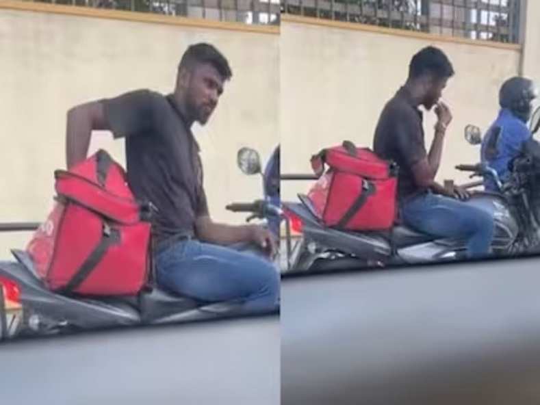 Zomato Delivery Guy Eating Food